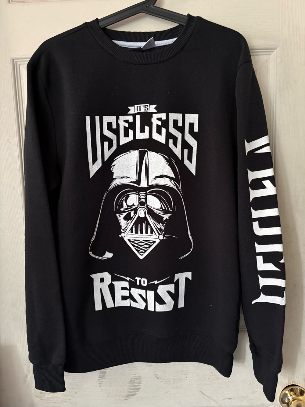 Star Wars Black Crewneck Sweatshirt with White Darth Vader Graphic